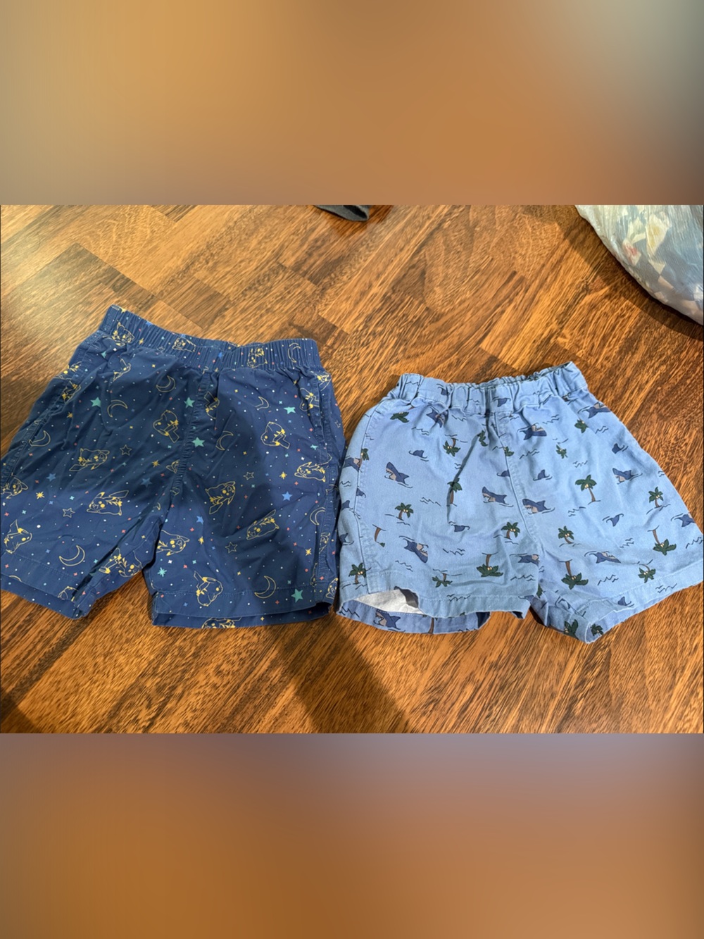 Uniqlo Kids Printed Shorts Duo - Navy & Light Blue
